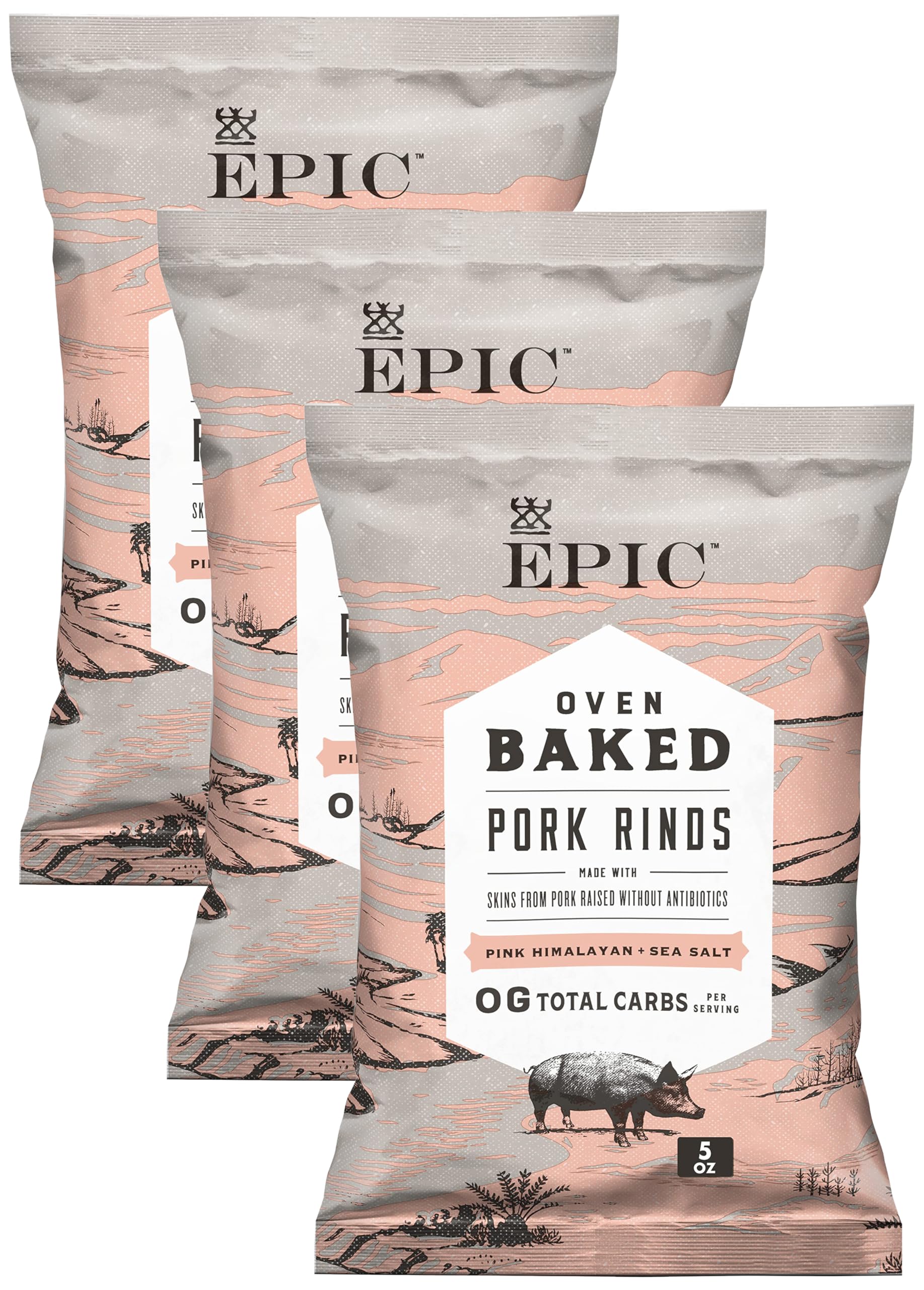 EPIC Pink Himalayan & Sea Salt Baked Pork Rinds