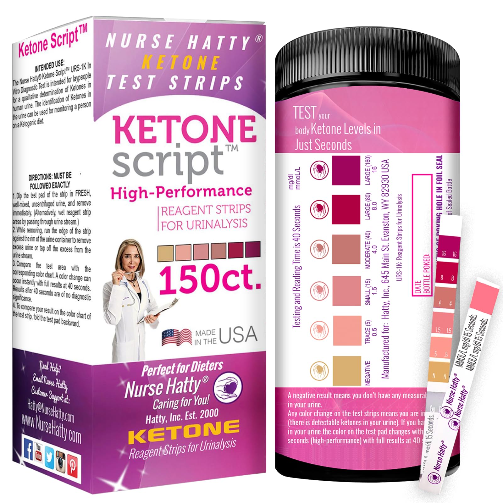 Nurse Hatty 150 Ketone Test Strips