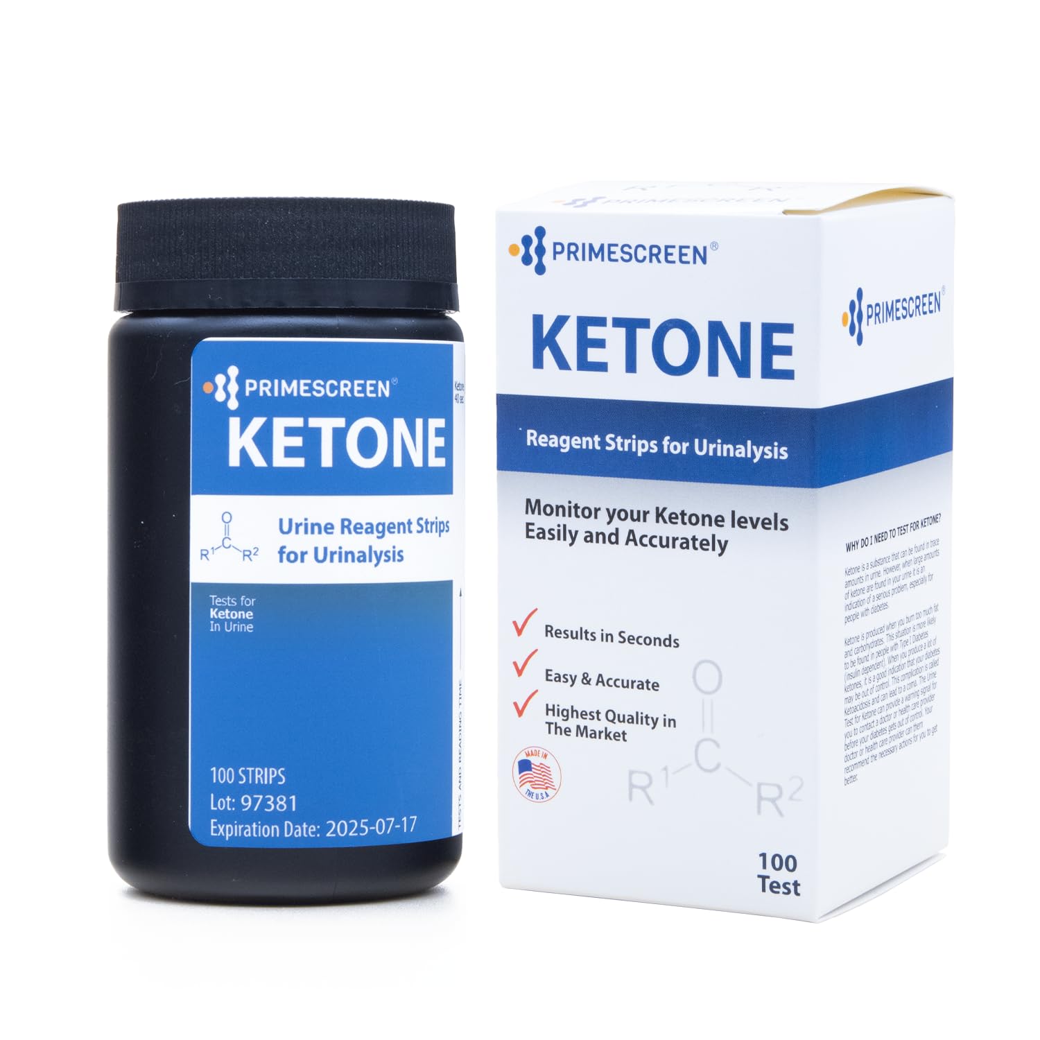 Prime Screen Ketone Test Strips